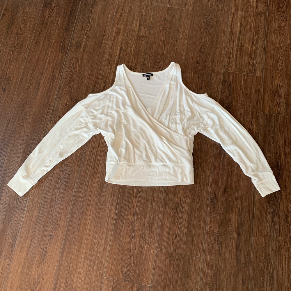 Ivory cold shoulder sweatshirt